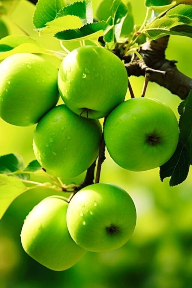 Yeşil Granny Smith Elma Fidesi 2 Yaş ( Aşılı )fidanı 100cm Üstü ( Açık Köklü )dikime Hazır